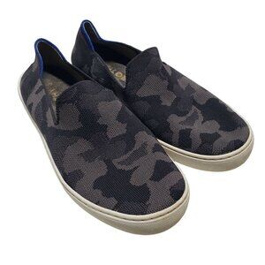 Rothys Camo The Sneaker Gray Knit Comfort Recycled Low Top Slip On Womens 10